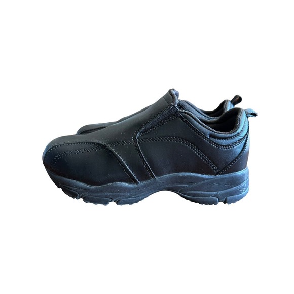 Dickies Shoes Mens Sz 8 Black Leather Slip On Work Sneakers Oil Slip Resistant - Picture 2 of 7